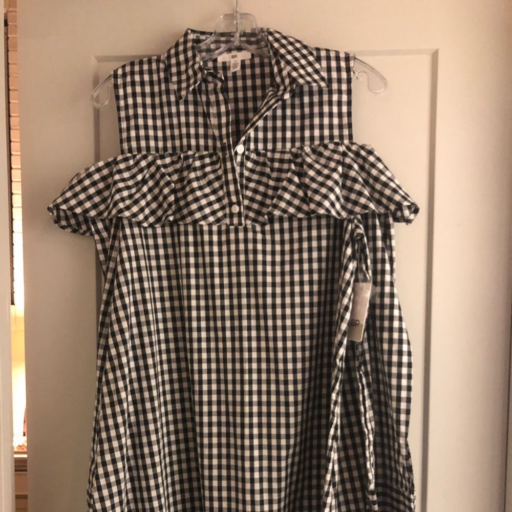BP ruffle cold shoulder dress